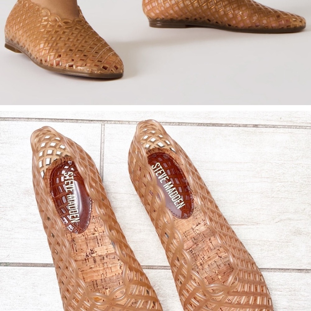 ISO Steve Madden Tan Woven Leather Flats